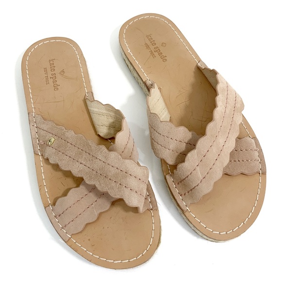 kate spade Shoes - Kate Spade Scallop Suede Flat sandals